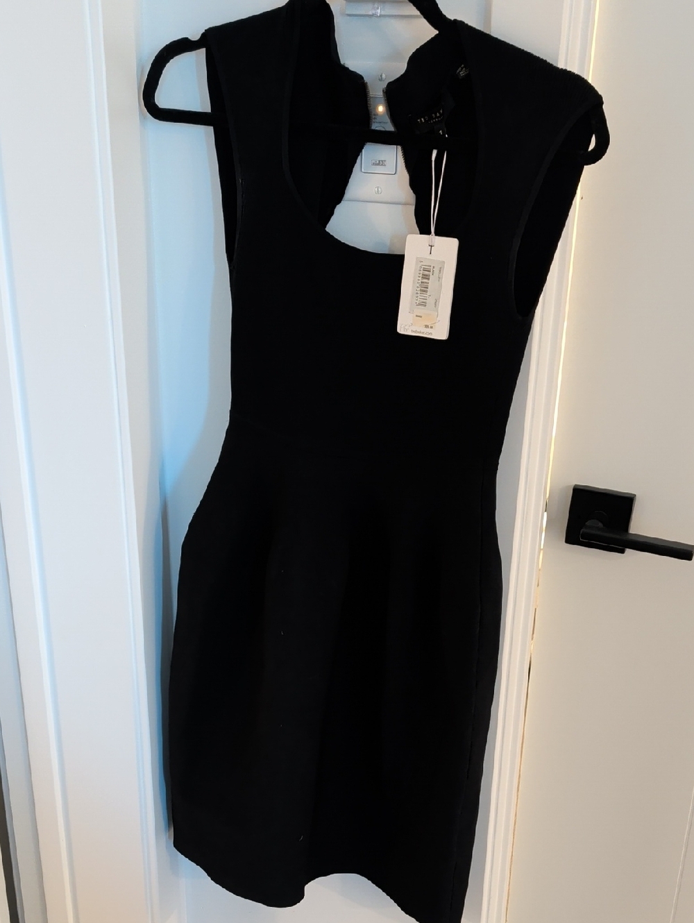 Ted Baker Black Sleeveless Mini Fit-and-Flare Dress